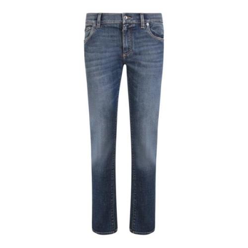 Slim-Fit Blauwe Jeans voor Heren Dolce & Gabbana , Blue , Heren