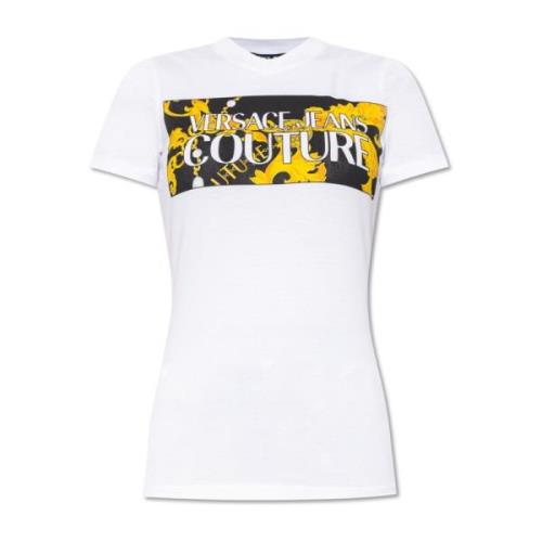 Bedrukt T-shirt Versace Jeans Couture , White , Dames