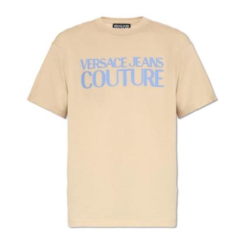 T-shirt met logo Versace Jeans Couture , Beige , Heren