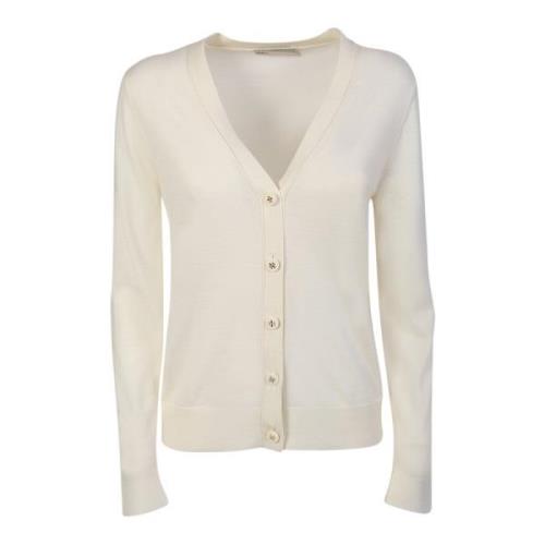 Witte V-Hals Cardigan voor Dames Tory Burch , White , Dames