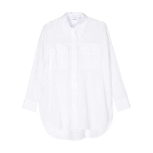 Witte Shirt met Geborduurd Logo Pinko , White , Dames