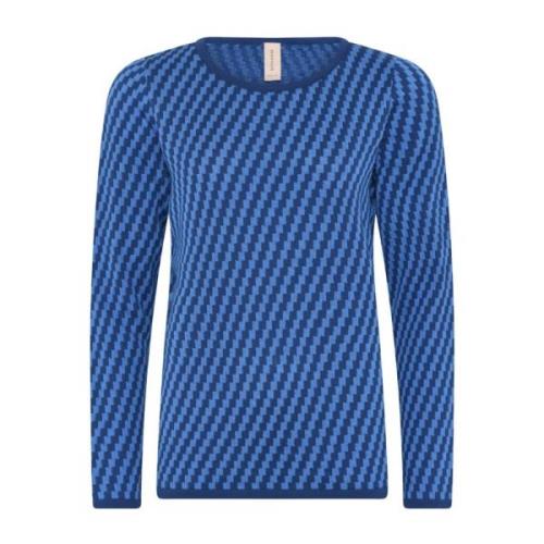 Speciale Geruite Pullover Blouse Skovhuus , Blue , Dames