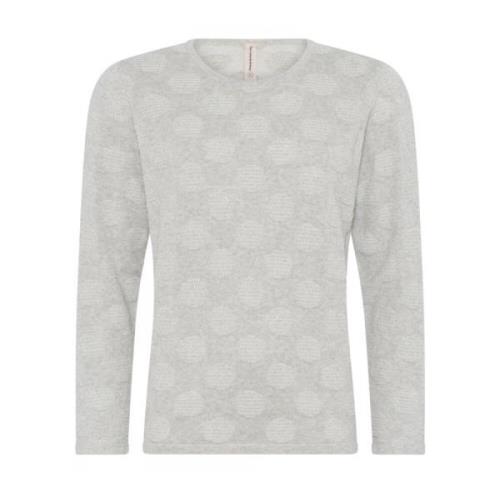 Gestippelde O-Neck Pullover Blouse Skovhuus , Gray , Dames