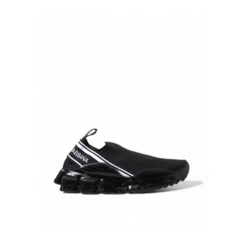 Elastisch Logo Slip-On Sneakers Dolce & Gabbana , Black , Dames