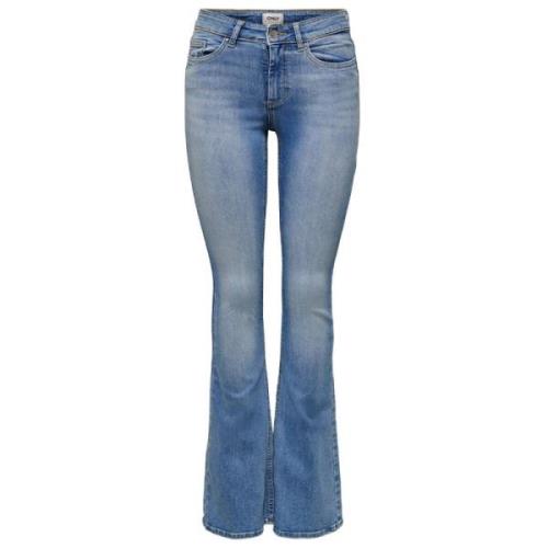 Mid Flared Denim Jeans Only , Blue , Dames