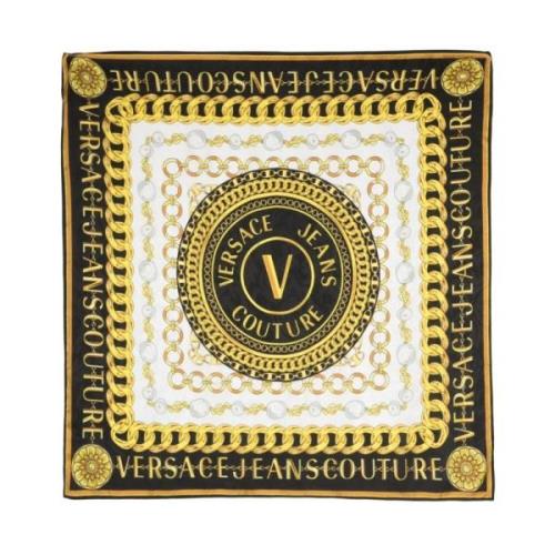 Logo-print Zijden Sjaal met Ketting-link Print Versace Jeans Couture ,...