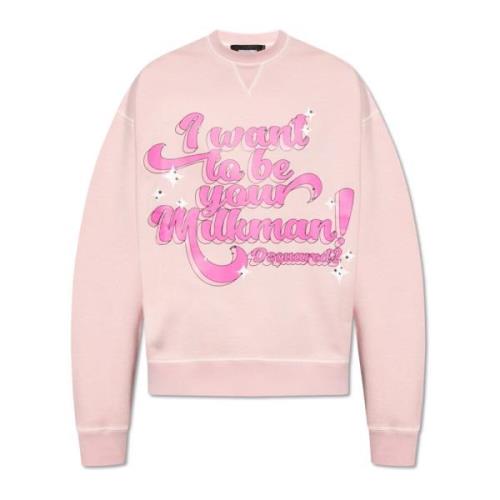 Sweatshirt met logo Dsquared2 , Pink , Heren