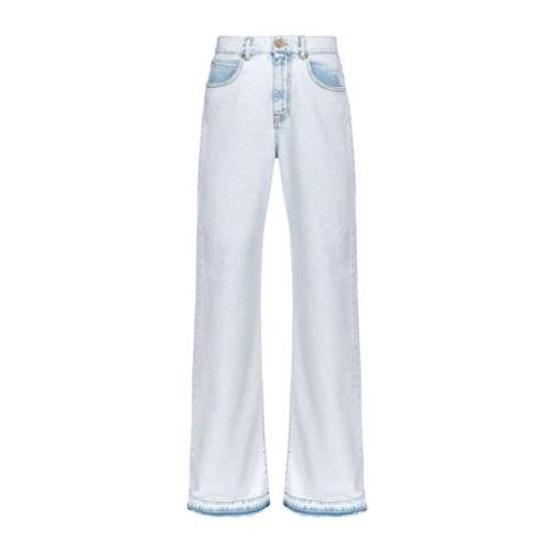 Blauwe Jeans met 3,5 cm Hak Pinko , Blue , Dames