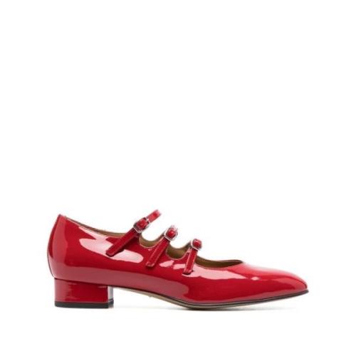 Rode Patentleren Gesploze Platte Schoenen Carel , Red , Dames