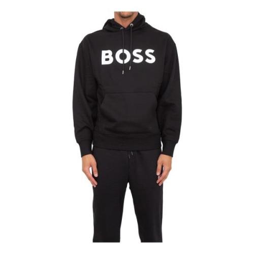 Nero Jersey Hoodie Hugo Boss , Black , Heren