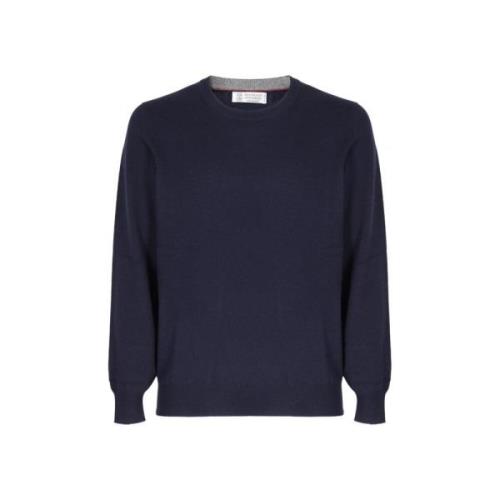 Cashmere Crewneck Sweater Brunello Cucinelli , Blue , Heren