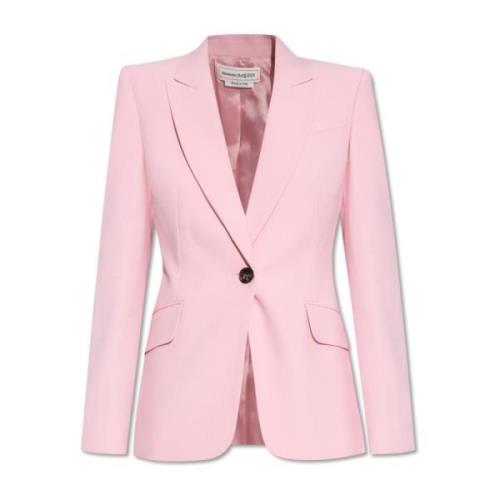 Single-breasted blazer Alexander McQueen , Pink , Dames