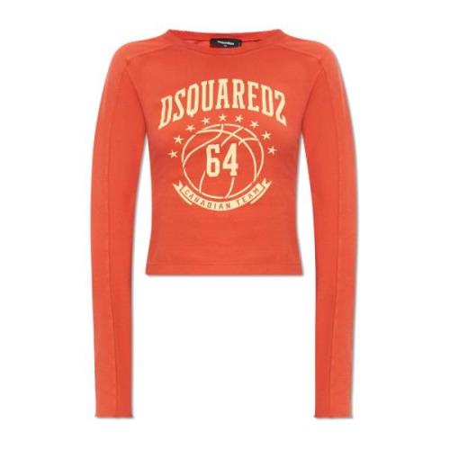 T-shirt met logo Dsquared2 , Orange , Dames