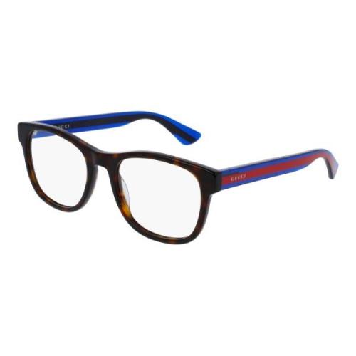 Donker Havana Blauwe Brillenmonturen Gucci , Blue , Unisex