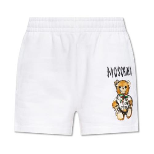 Shorts met logo Moschino , White , Dames