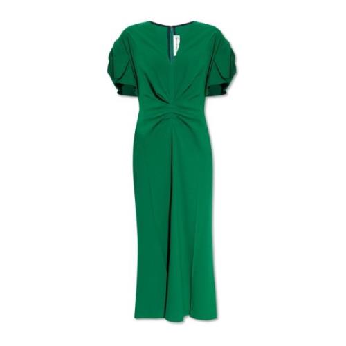 Verzamelde jurk Victoria Beckham , Green , Dames