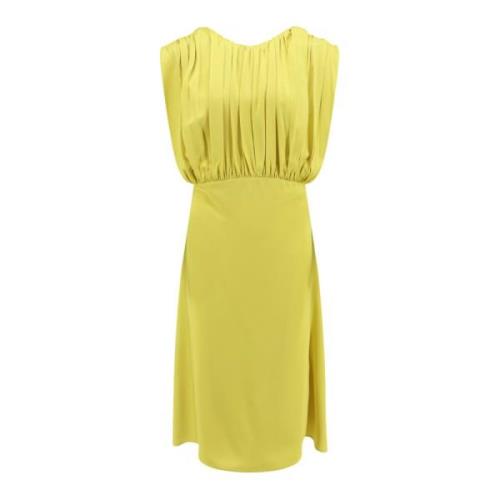 Mouwloze Satijnen Jurk Jil Sander , Yellow , Dames