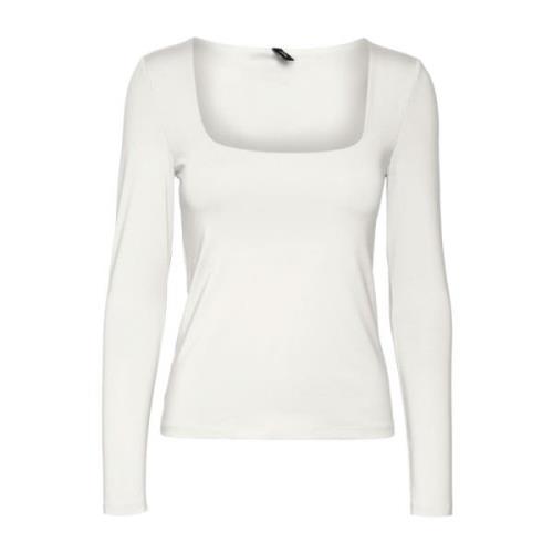 Witte Bianca Ls Top Tops Vero Moda , White , Dames