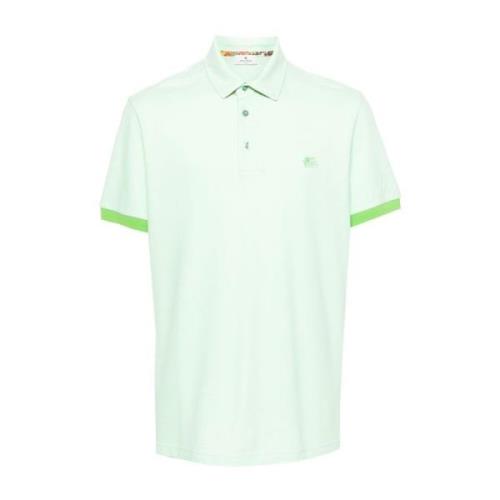 Groene Paisley Print Polo Shirt Etro , Green , Heren