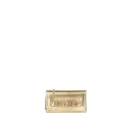 Gouden Clutch Tass voor Vrouwen Moschino , Beige , Dames