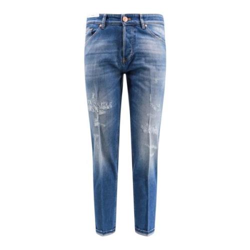 Reggae Stretch Katoenen Jeans PT Torino , Blue , Heren