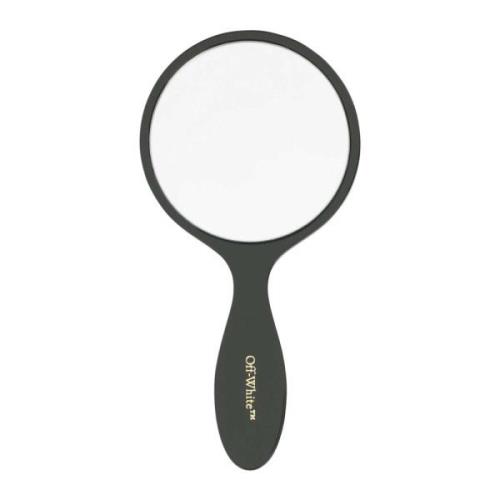 Army Green Acetate Bookish Hand Mirror Off White , Green , Unisex