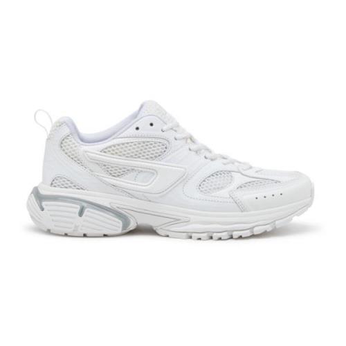 Mesh sneakers met verlengde buitenzool Diesel , White , Dames