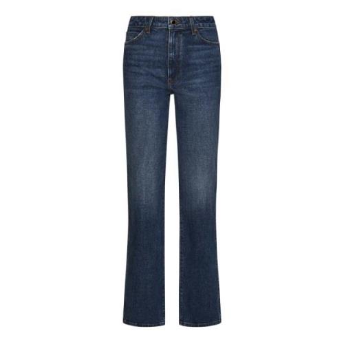 Blauwe Stovepipe Jeans met Hoge Taille Khaite , Blue , Dames