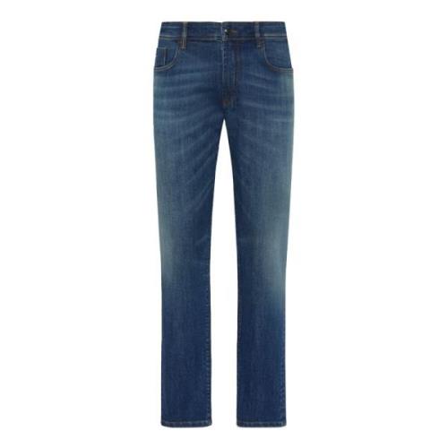 Stretch Denim Jeans Boggi Milano , Blue , Heren