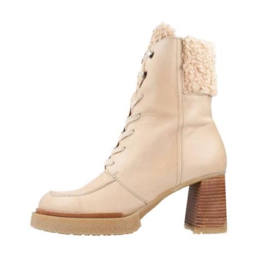 Lace-up Boots Wonders , Beige , Dames