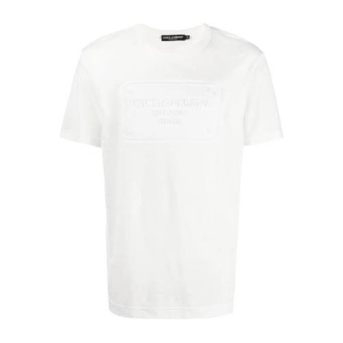Geëmbosseerd Plaque T-Shirt Dolce & Gabbana , White , Heren