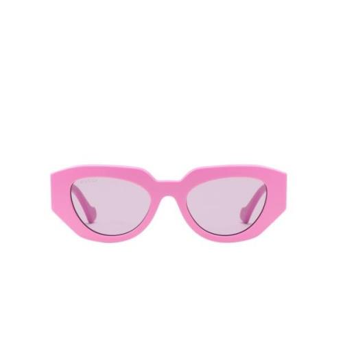 Roze Cateye Zonnebril voor Vrouwen met Logo Ingelegde Armen Gucci , Pi...