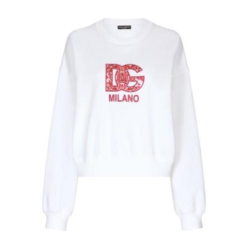 Logo-Print Sweatshirt Dolce & Gabbana , White , Dames