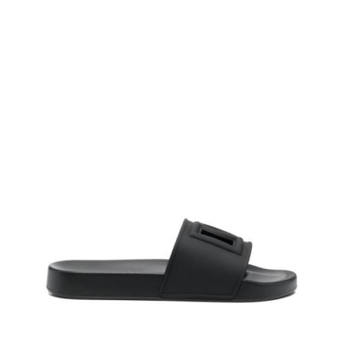 Zwarte platte schoenen voor strandkleding Dolce & Gabbana , Black , He...