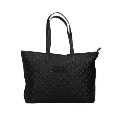 Gewatteerde tas met contrastdetails voor dames Love Moschino , Black ,...