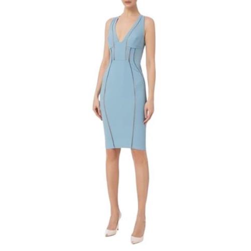 Stretch Crêpe Jurken met Uitsnijding Elisabetta Franchi , Blue , Dames