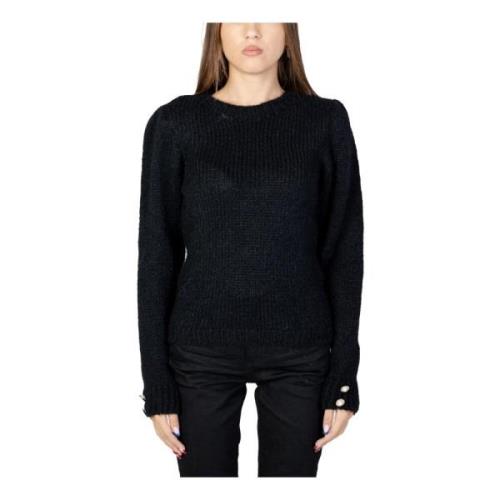 Zwart Langemouw Gebreid Only , Black , Dames