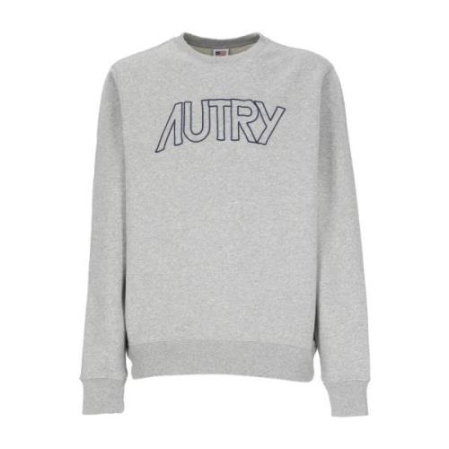 Grijze Katoenen Sweatshirt met Contrasterend Logo Autry , Gray , Heren