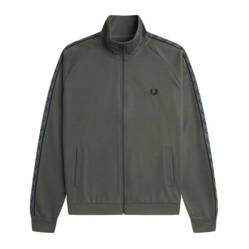 Contrast Tape Track Field Jas Fred Perry , Green , Heren