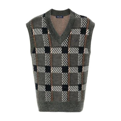 Gebloemd V-Hals Gilet Fred Perry , Multicolor , Heren