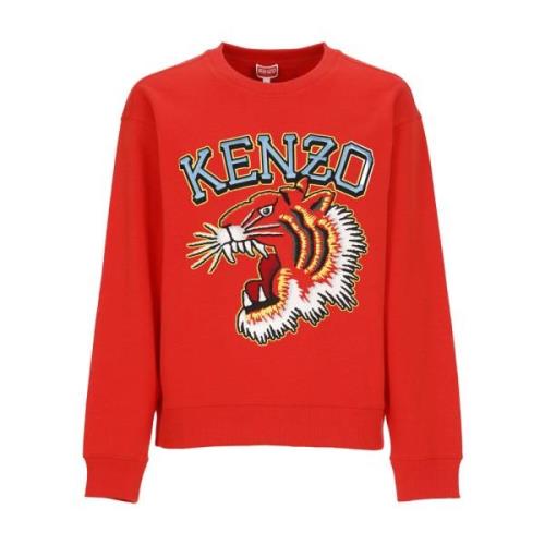 Rode Katoenen Sweatshirt met Contrasterend Logo en Tijgerprint Kenzo ,...