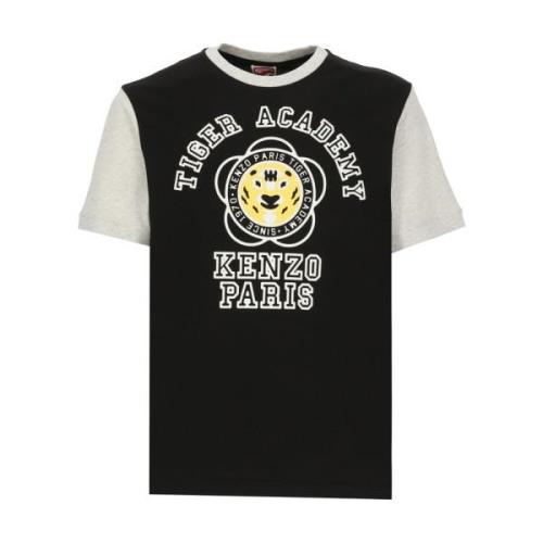 Zwart Tiger Academi Print T-shirt Kenzo , Black , Heren