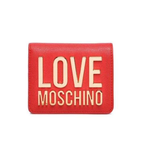Dames Portemonnee van imitatieleer met metalen logo Love Moschino , Re...