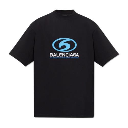 T-shirt met logo-print Balenciaga , Black , Heren