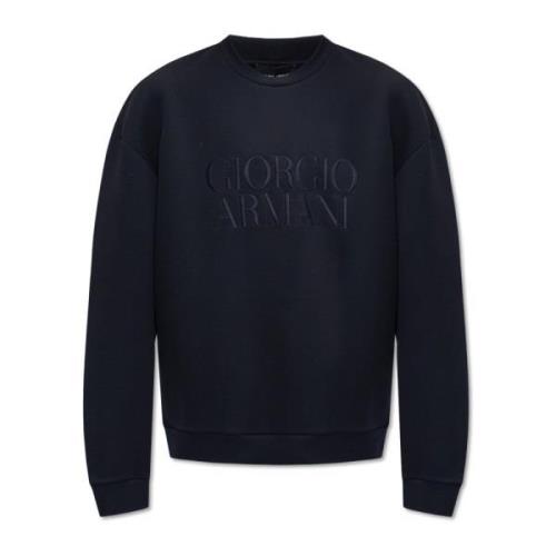Sweatshirt met logo Giorgio Armani , Blue , Heren
