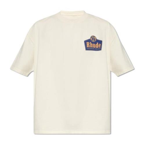 T-shirt met logo Rhude , Beige , Heren