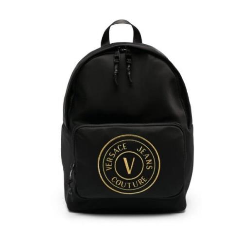 Zwarte Bucket Bag Rugzak voor Heren Versace Jeans Couture , Black , He...