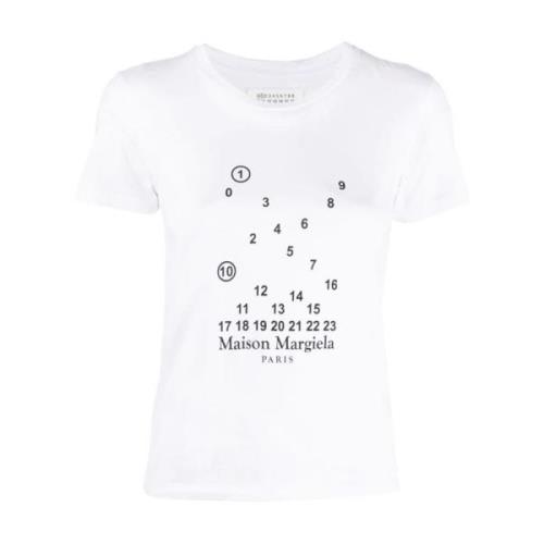 Numeric Logo Crewneck T-shirts en Polos Maison Margiela , White , Dame...