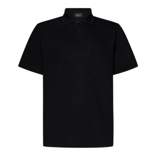 Zwart Poloshirt met Logo Borduursel Brioni , Black , Heren