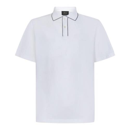 Wit Poloshirt met Contrasterende Randen Brioni , White , Heren